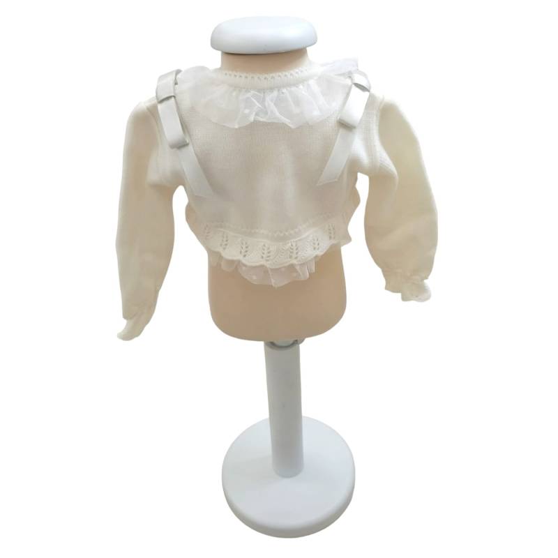 Elegante Strickjacke aus einer Wollmischung für Neugeborene 3 und 6 Monate - 