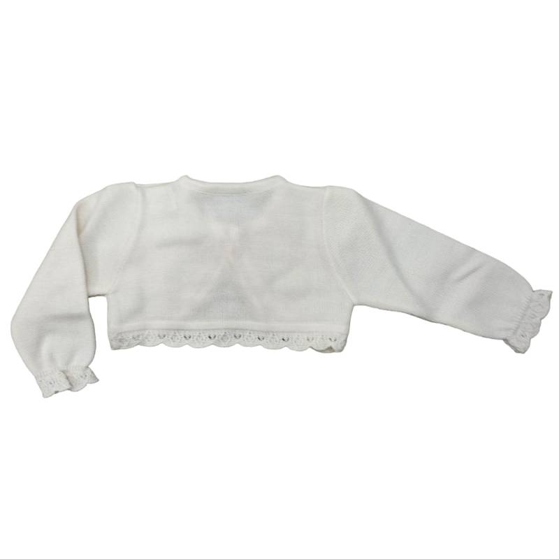 Giacchetta cardigan scaldacuore coprispalle in misto lana panna misura 3/12/18 mesi - 