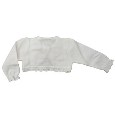 Giacchetta cardigan scaldacuore coprispalle in misto lana panna misura 3/12/18 mesi - 