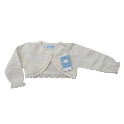 Giacchetta cardigan scaldacuore coprispalle in misto lana panna misura 3/12/18 mesi - 