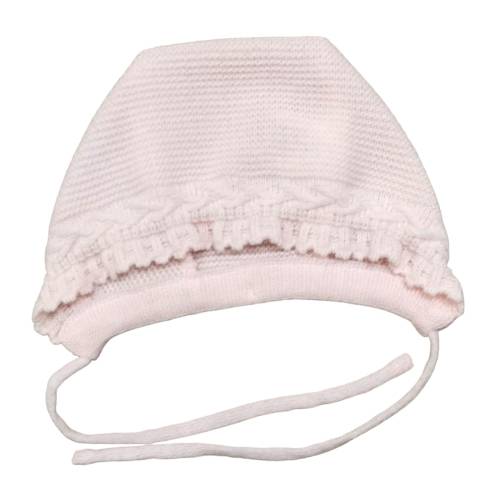 Gorro de recém-nascido em lã cor-de-rosa tamanho 0/3 meses -  2