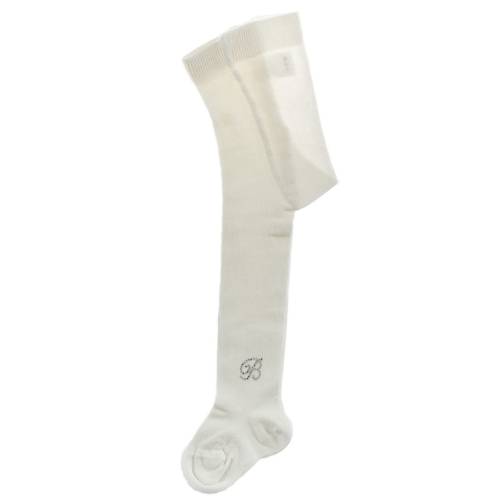 Girl's tights Barcellino cream/white cotton 6/12/18 months - 