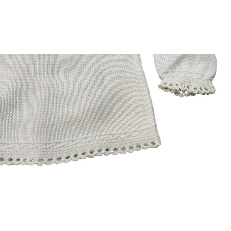 Elfenbeinfarbene Wollmischung 3 Monate klinische Neugeborenen-Babydecke mit Mütze - 