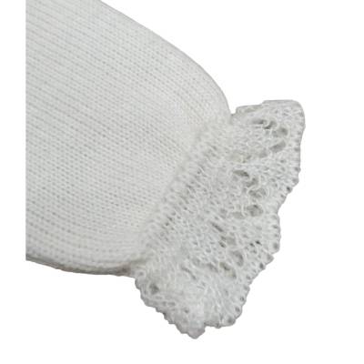 Bonnet clinique avec nouveau-né bébé 3 mois bonnet en laine mélangée de couleur crème - 