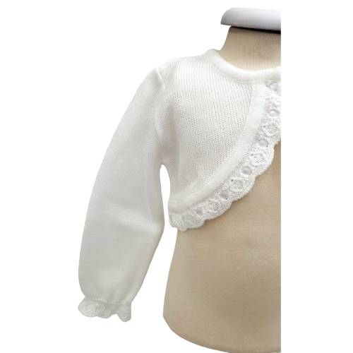 Coprispalle scaldacuore in misto lana bianco bambina 18 mesi -  2