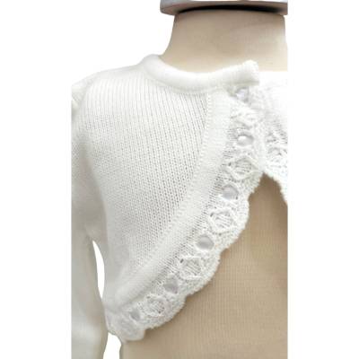 Coprispalle scaldacuore in misto lana bianco bambina 18 mesi - 