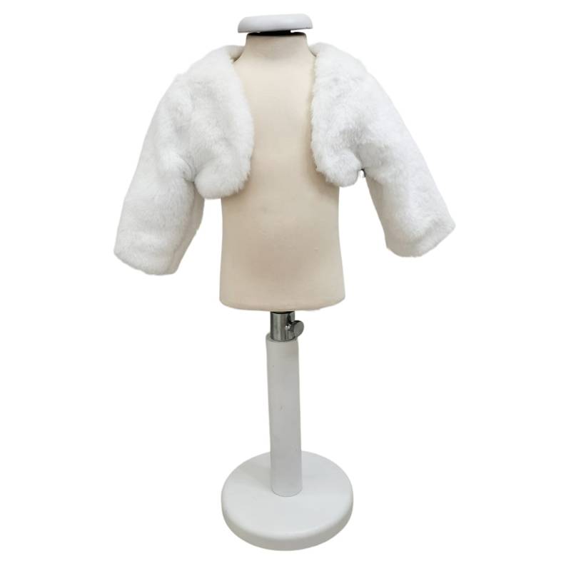 Baby white faux fur bolero shawl 3/6/12/18/24 months - 