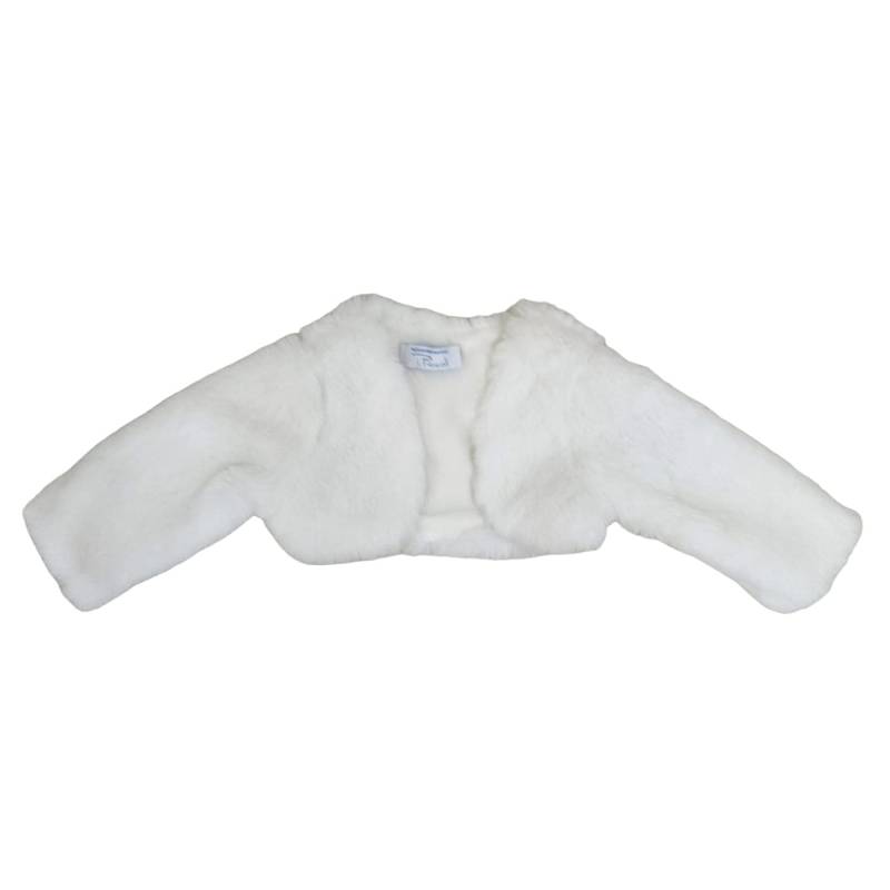 Châle boléro en fausse fourrure blanc pour bébé 3/6/12/18/24 mois - 