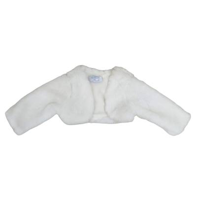 Baby white faux fur bolero shawl 3/6/12/18/24 months - 