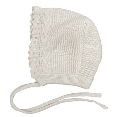 Beige wool-blend newborn cover with bonnet size 1 month - 