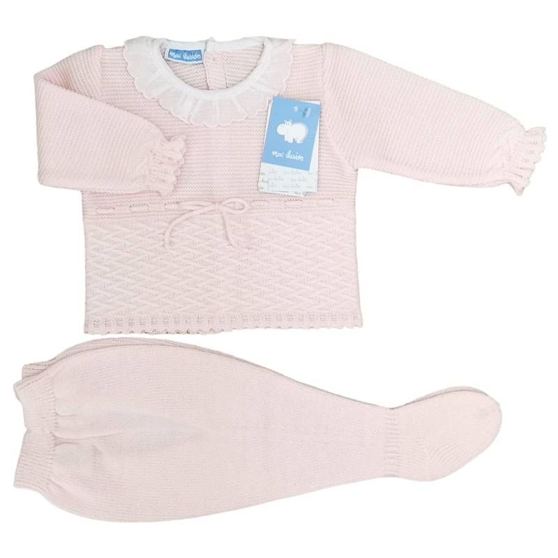 Cubrepañal de lana rosa talla 1 mes - 