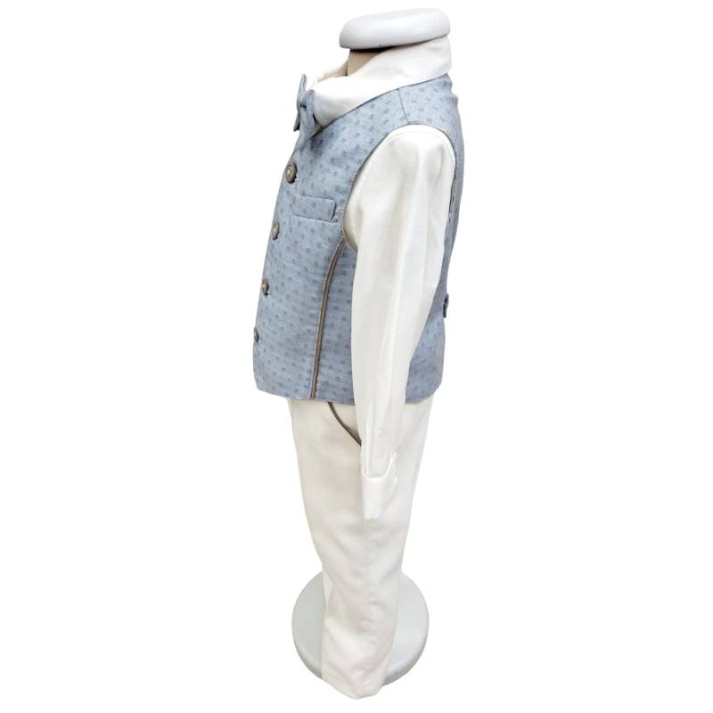 Completo abito elegante bambino invernale 12 e 18 mesi Minù bianco celeste e tortora - 