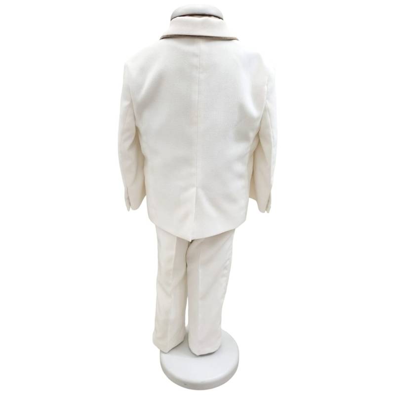 Completo abito elegante bambino invernale 12 e 18 mesi Minù bianco celeste e tortora - 