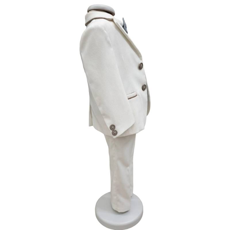 Completo abito elegante bambino invernale 12 e 18 mesi Minù bianco celeste e tortora - 