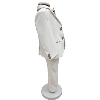 Completo abito elegante bambino invernale 12 e 18 mesi Minù bianco celeste e tortora - 