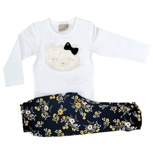 Completo abbigliamento neonata 6 mesi in cotone leggins e body -  2