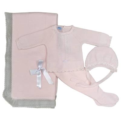 Cobertor e manta para recém-nascido de 3 meses em tecido de lã cor-de-rosa - 