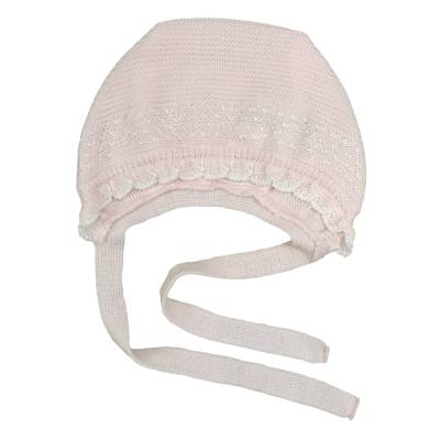 Copertina e coprifasce 3 mesi neonata in misto lana rosa - 