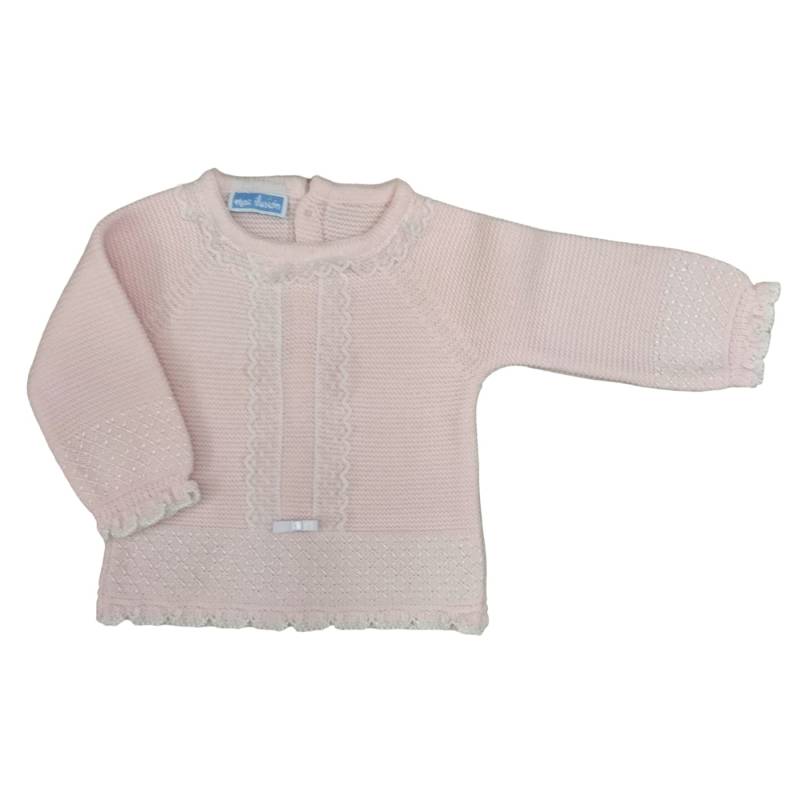 Pink wool-blend newborn 3-month blanket and coverlet - 