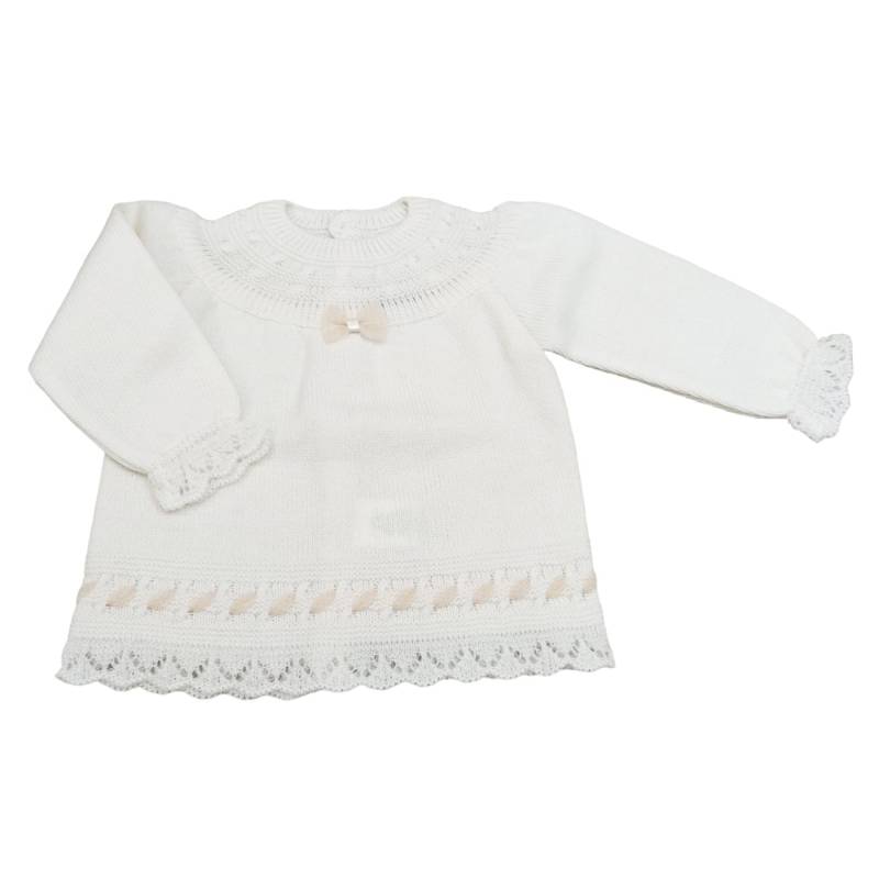 Coprifasce clinico con cuffietta neonata 3 mesi misto lana color panna - 