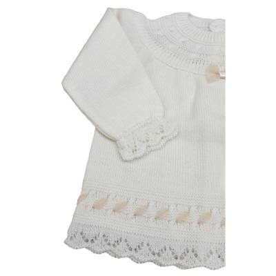 Coprifasce clinico con cuffietta neonata 3 mesi misto lana color panna - 