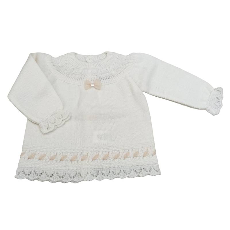 Coprifasce clinico con cuffietta neonata 3 mesi misto lana color panna - 