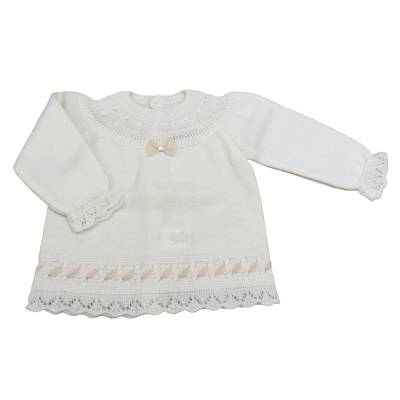 Coprifasce clinico con cuffietta neonata 3 mesi misto lana color panna - 