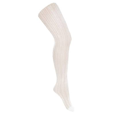 Collant traforato bambina bianco - 