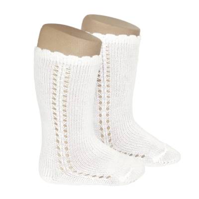 Calze Condor in cotone color latte con traforo laterale - 