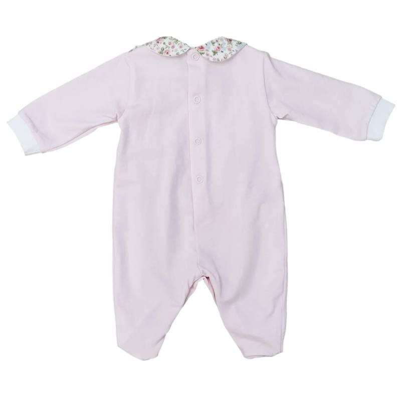 Tutina neonata con fascetta in cotone rosa misura 1 mese - 