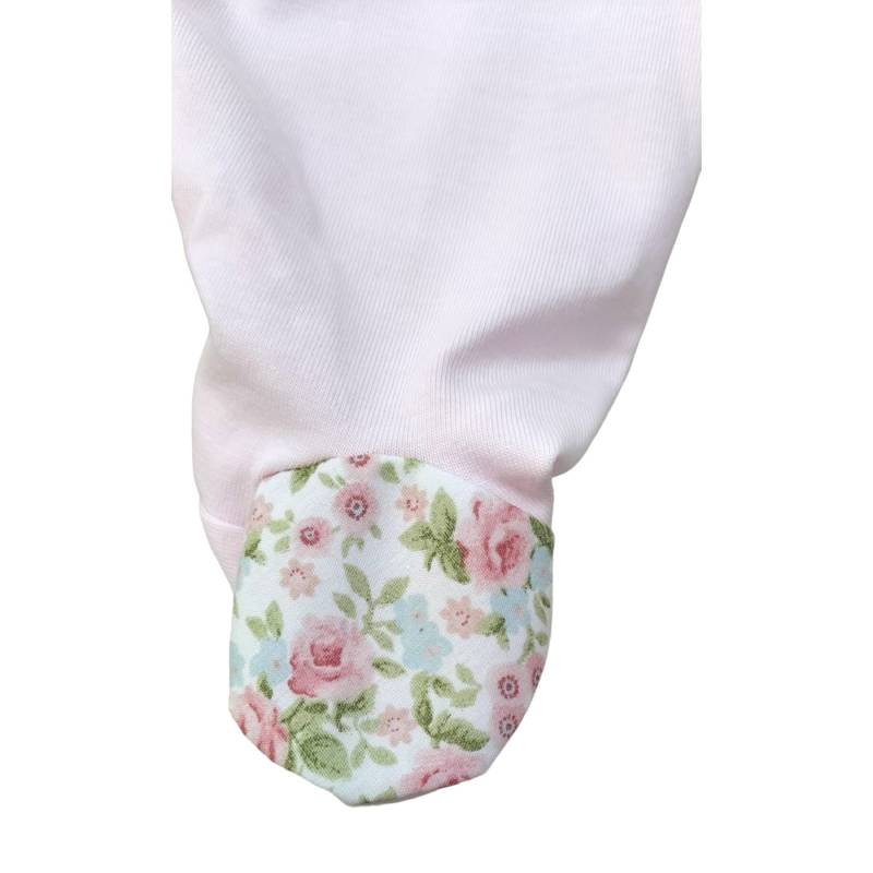 Tutina neonata con fascetta in cotone rosa misura 1 mese - 