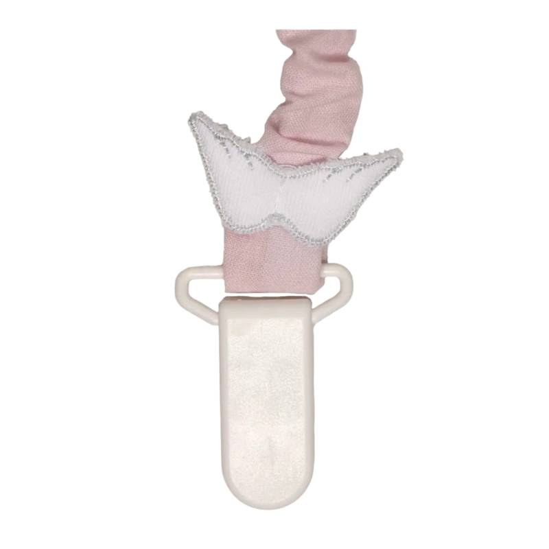 Portaciuccio Angel colletion di baby gi in cotone rosa con ali bianche - 