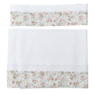 Coordinato nascita neonata Teto&tatta rosa e fantasia fiori cotone - 