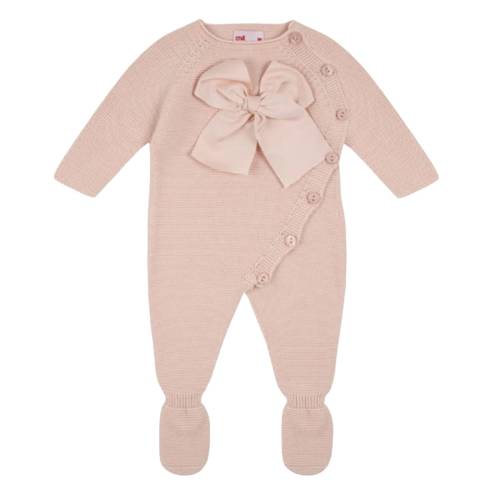 Tutina neonata in filo di cotone color rosa nude Condor - 