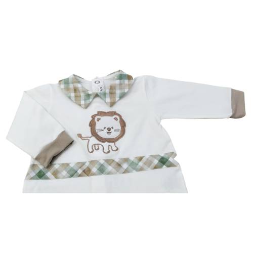 Tutina neonato in cotone Tetto&Tatta panna nocciola e verde salvia -  2