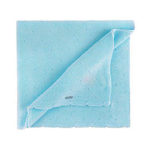 Copertina a scialle in cotone celeste Condor - 