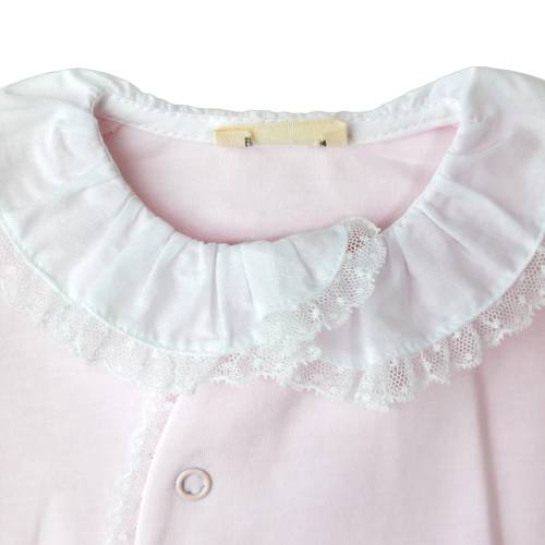 Tutina neonata in cotone baby gi rosa 1 e 3 mesi -  2