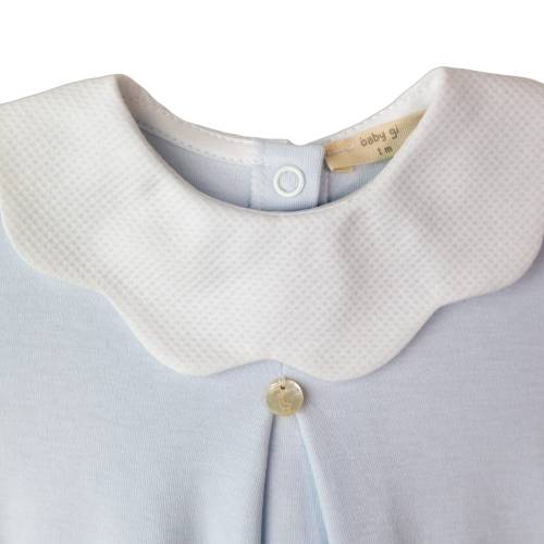 Tutina nascita in cotone celeste Baby gi 1 e 3 mesi -  2