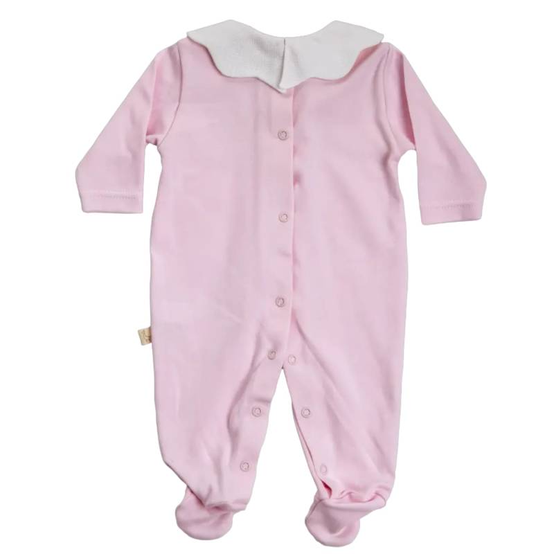 Tutina in cotone rosa e colletto bianco Baby gi misura 1 e 3 mesi - 