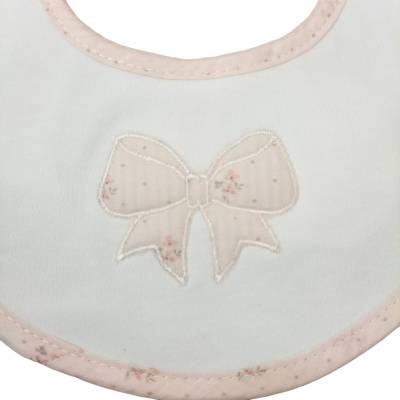 Bavetta neonata Baby gi panna e rosa pesco - 