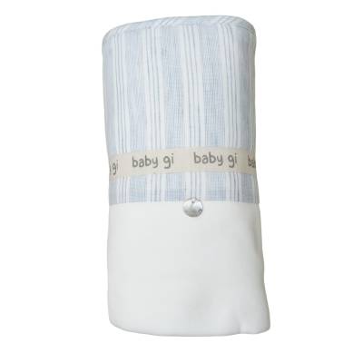 Manta de algodão para bebé Baby gi creme e azul claro - 