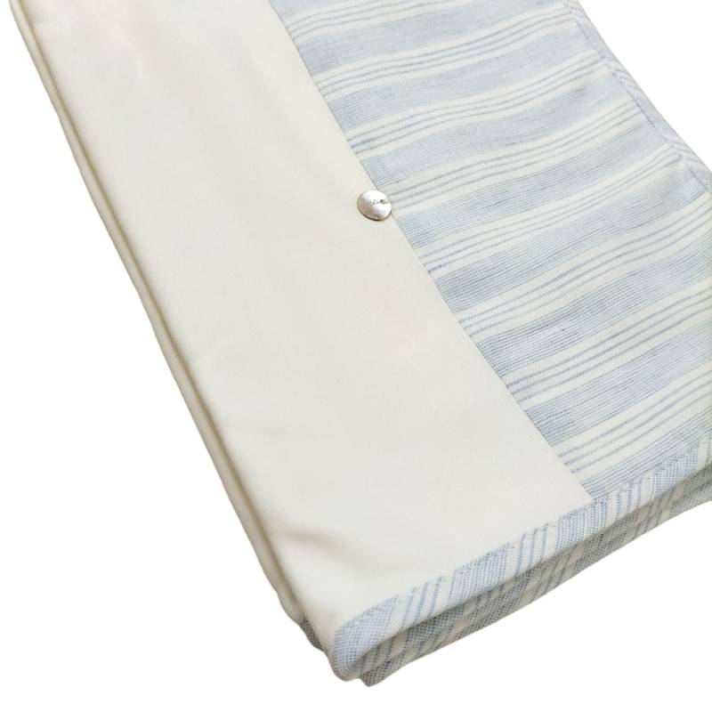 Couverture en coton pour bébé Baby gi crème et bleu clair - 