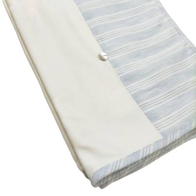 Copertina in cotone neonato Baby gi panna e celeste - 
