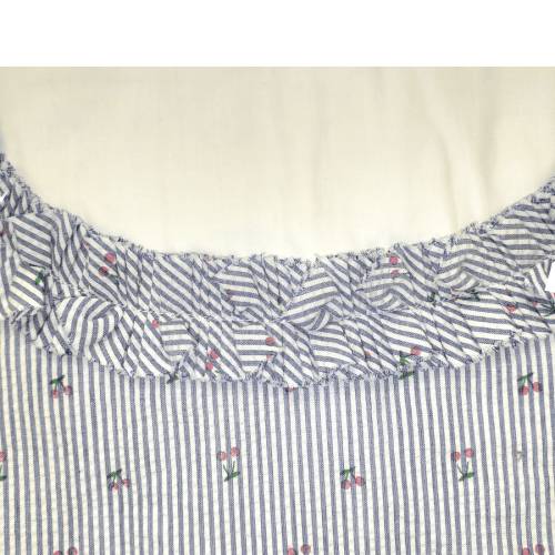 Saco para mudar fraldas de bebé recém-nascido em algodão Ninnaoh branco e azul -  2