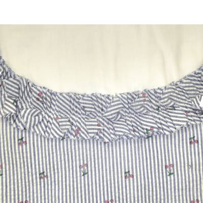 Saco para mudar fraldas de bebé recém-nascido em algodão Ninnaoh branco e azul - 