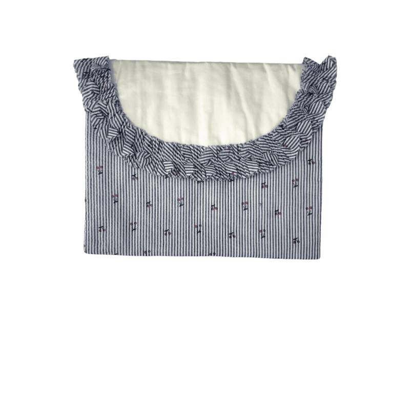 Wickeltasche für Neugeborene aus Baumwolle Ninnaoh weiß und blau - 