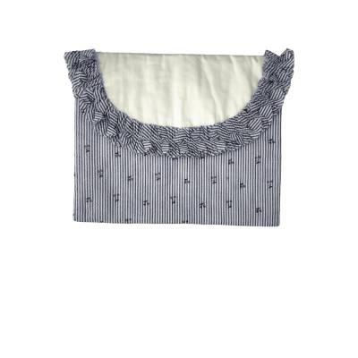 Saco para mudar fraldas de bebé recém-nascido em algodão Ninnaoh branco e azul - 