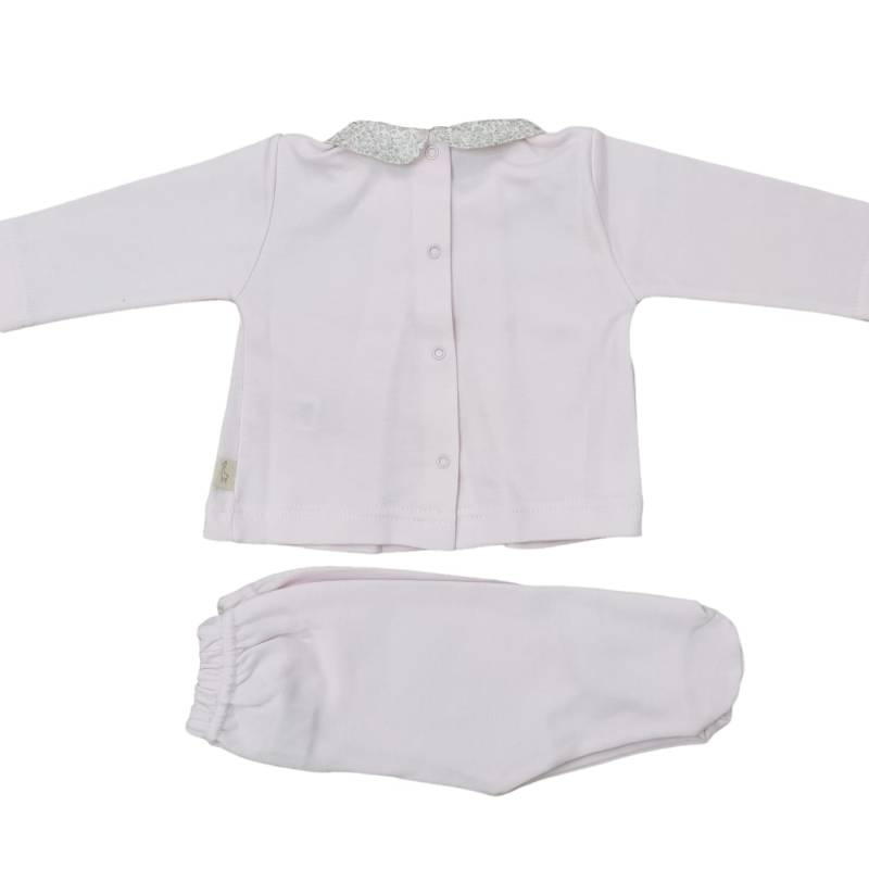 Coprifasceneonata Baby gi in jersey di cotone rosa con bavetta e quadrato - 