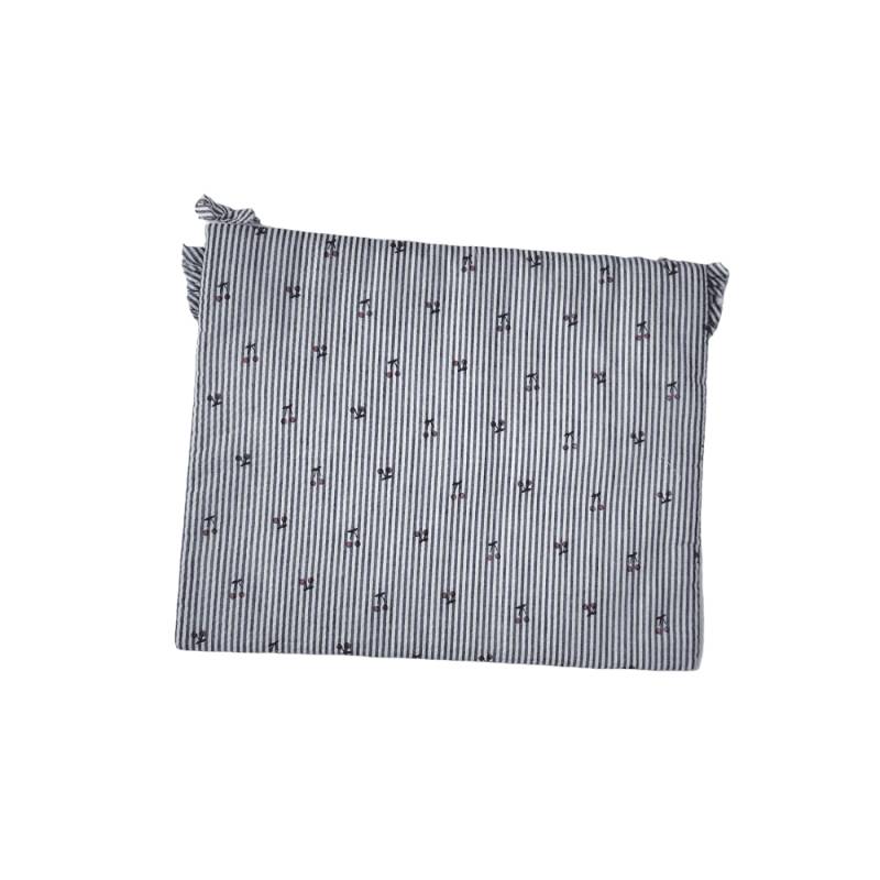 Newborn baby changing bag in cotton Ninnaoh white and blue - 