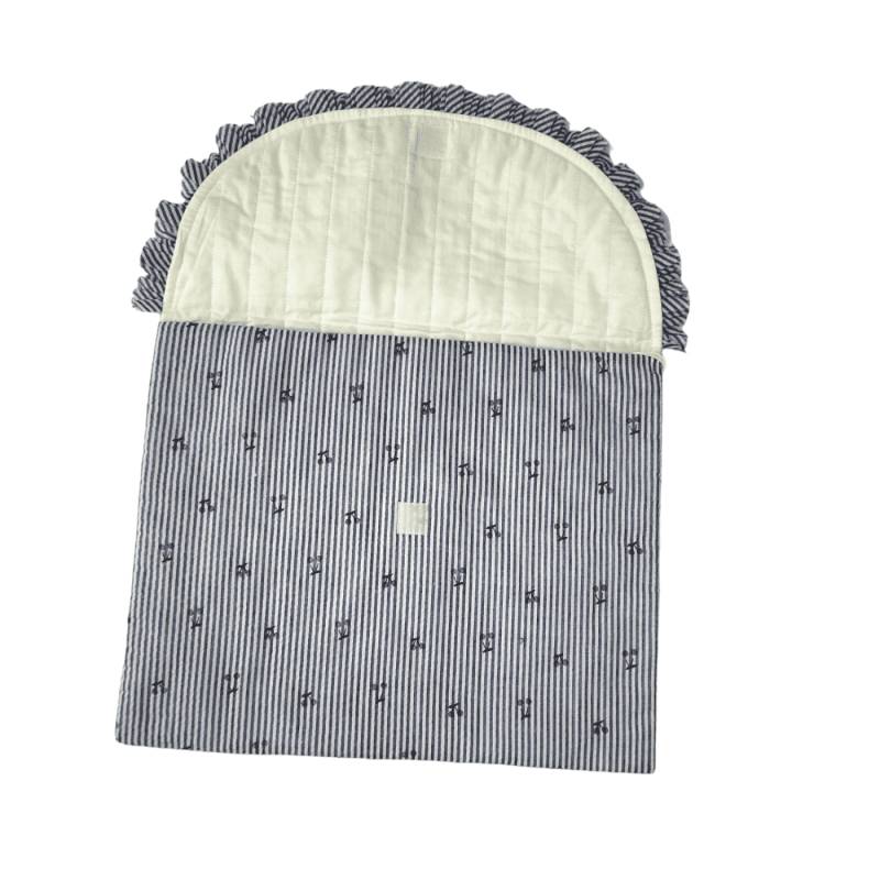 Busta cambio neonata in cotone Ninnaoh bianca e blu - 